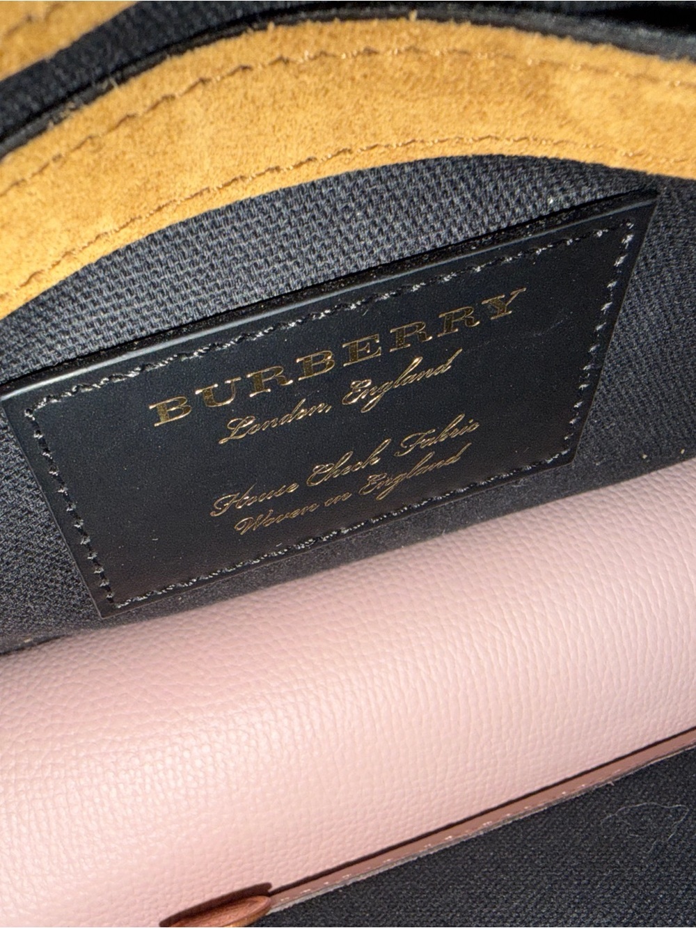 Burberry Pink Leather Flap Clutch with Classic Check - Picture 4 of 7